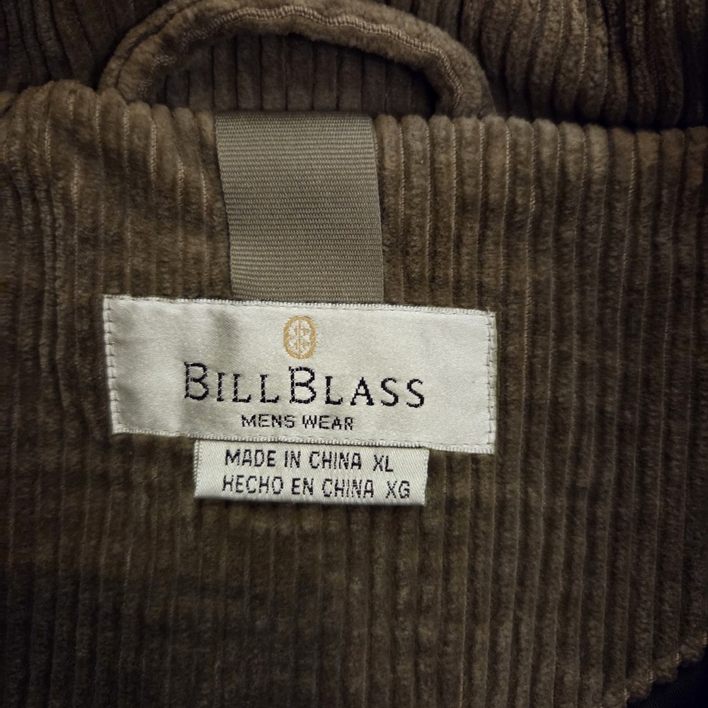 Bill Blass Olive Green Corduroy Pea Coat Button Down Jacket - Picture 3 of 5